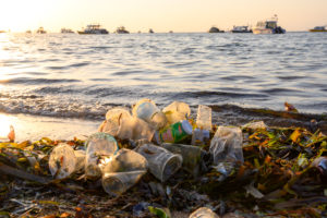 Washed-up plastic and plastic residues on the beach at sunrise, Pantai Sanur, Denpasar, Bali Island, Indonesia, Asia Washed-up plastic and plastic residues on the beach at sunrise, Pantai Sanur, Denpasar, Bali Island, Indonesia, Asia